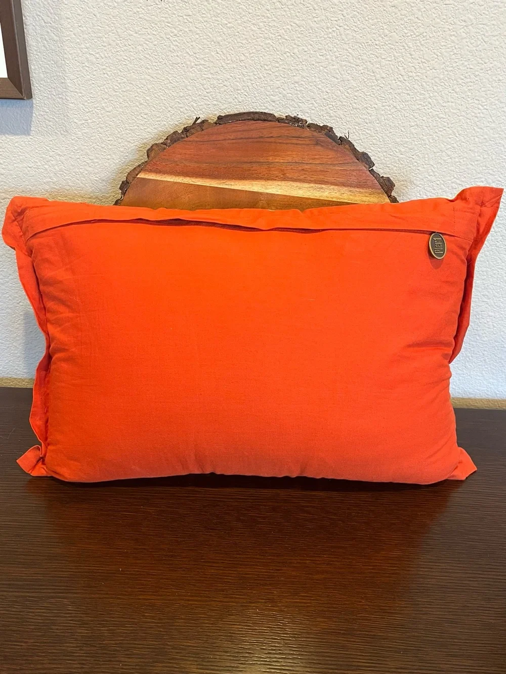 Pier 1 Pumpkin Lumbar Throw Pillow: Crochet, Beaded, Felt, Removable Cover